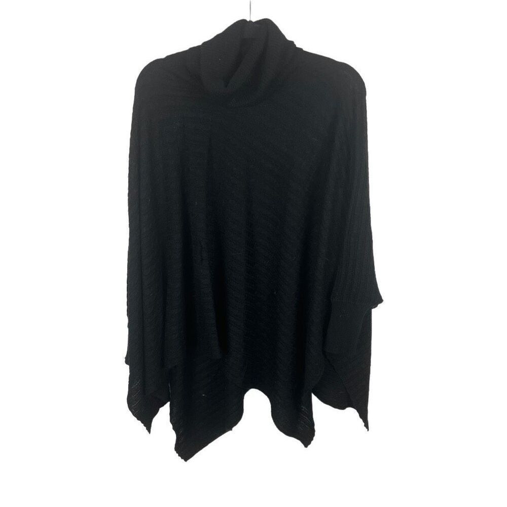Willi Smith Black Wool Poncho Sweater- size s